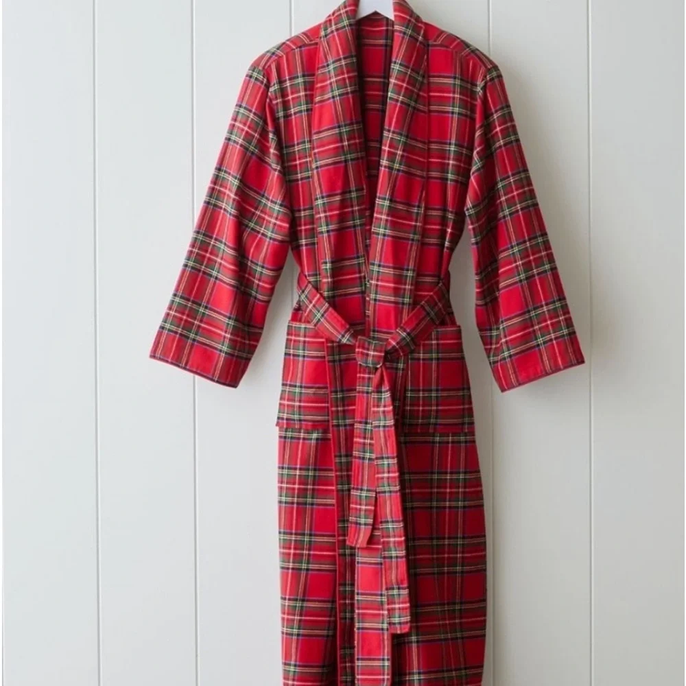 Pottery Barn Red Plaid Robe - Picture 1 of 7